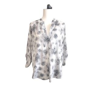 Caramela White, Black, & Gray Blouse
